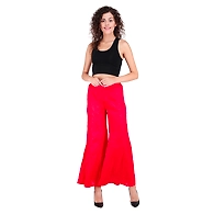 FFU Women's Tussar Silk Flair Bottoms Red