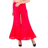 FFU Women's Tussar Silk Flair Bottoms Red-2XL-Red 