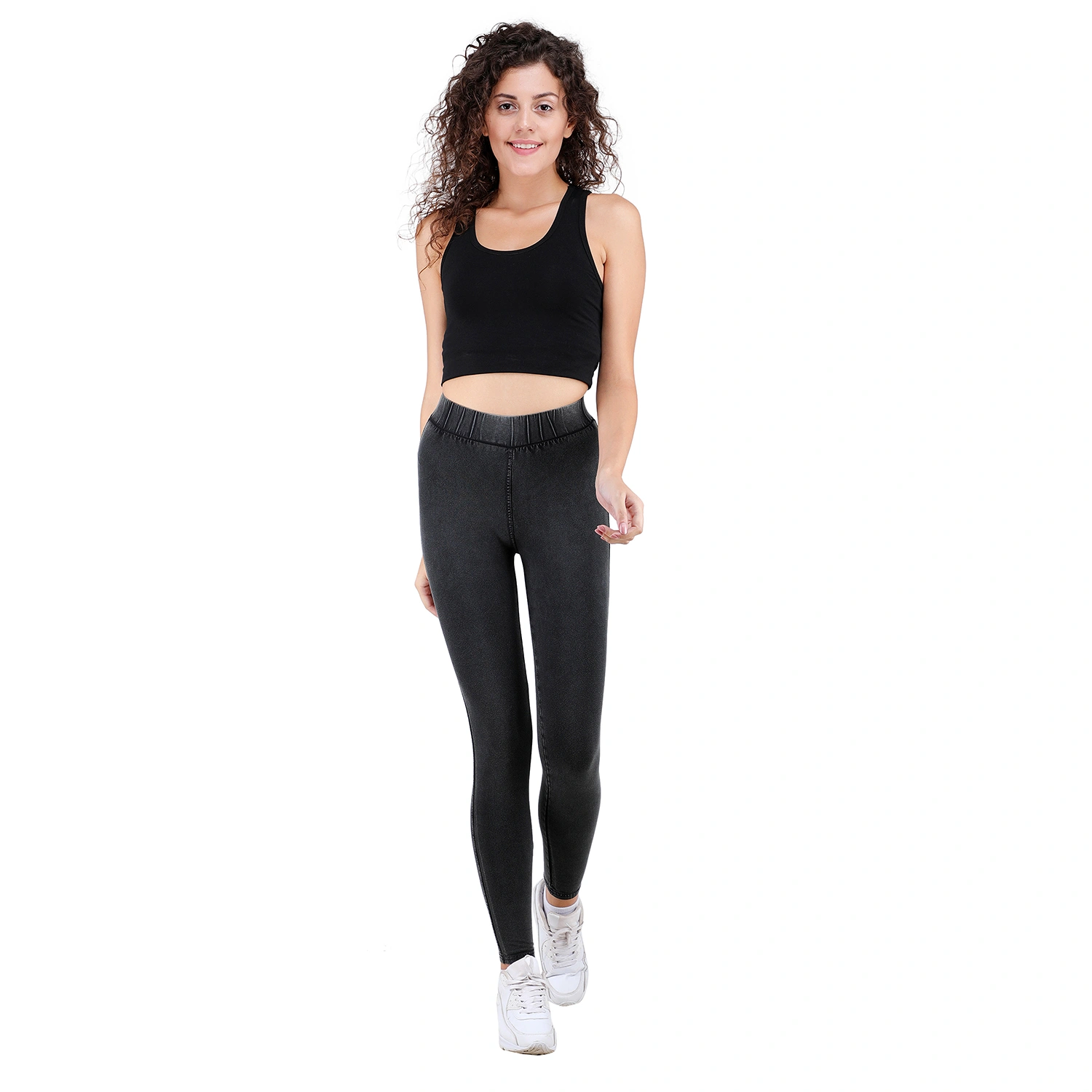 Buy FFU Women Cotton Spandex Churidar Legging Black online