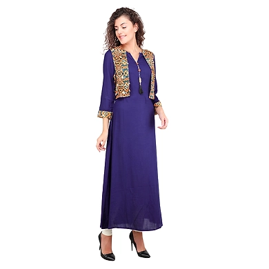 FFU Women's Jacket kurti Navy-2XL-Navy-2