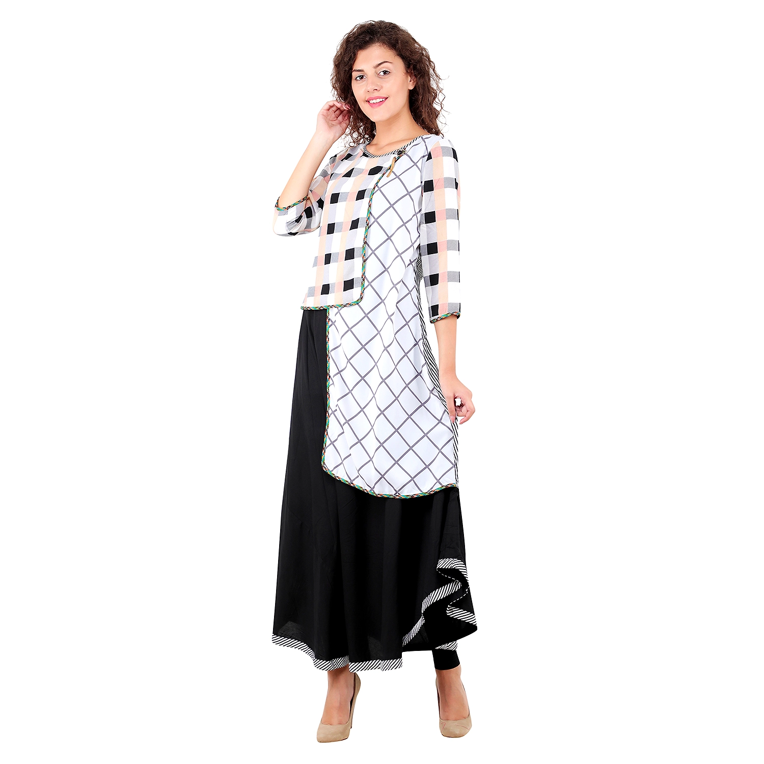 Indigo Mix & Match Pattern kurta with mirror Hand Embroidery – Sujatra