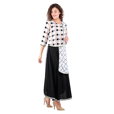 Women's Mix &amp; Match kurti Black-Black-2XL-2