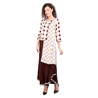 Women's Mix &amp; Match kurti Brown-Brown-M