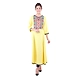Women's Embroidered Falred Kurti Mustard-K413-Mustard-M-sm