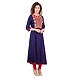 Women's Embroidered Falred Kurti Navy-M-Navy-2-sm