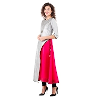 Women's Partywear kurti  Grey-M-Grey