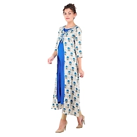 FFU Women's Printed Kurtis Blue-Blue-2XL