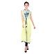 FFU Women's Casual Printed Kurti Yellow-K804-Yellow-L-sm