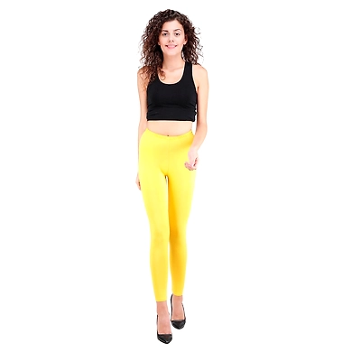 yellow ankle length leggings