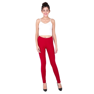 Women's Printed Leggings Mehroon-FJQURDPRINT-LEGG-Mehroon-L