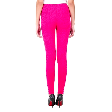 Women's Printed Leggings Fushia-L-Fushia -2