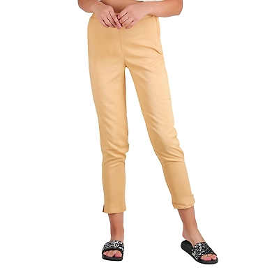 Women's Rayon Regular Fit Solid Pant Fawn-2XL-Fawn -1
