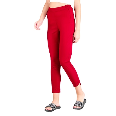 Women's Rayon Regular Fit Solid Pant Mehroon-XL-Mehroon -2