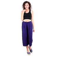 Women's Rayon Regular Fit Solid Culottes Navy