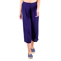 Women's Rayon Regular Fit Solid Culottes Navy-Navy -M