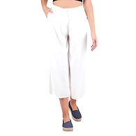 Women's Rayon Regular Fit Solid Culottes Offwhite-Offwhite -M