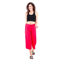 Women's Rayon Regular Fit Solid Culottes Red