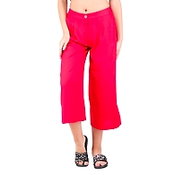 Women's Rayon Regular Fit Solid Culottes Red-Red  -M
