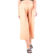 Women's Rayon Regular Fit Solid Culottes Fawn-M-Fawn  