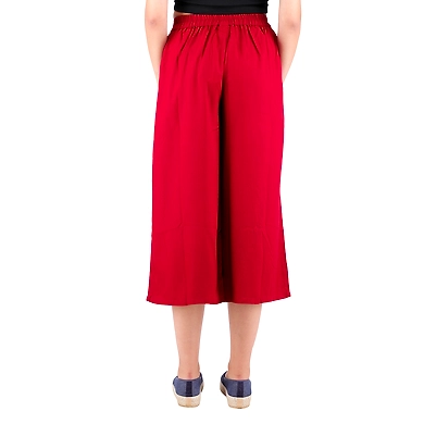 Women's Rayon Regular Fit Solid Culottes Mehroon-XL-Mehroon  -2
