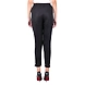 Women's Tussar Silk Trousers/Pants Black-2XL-Black -2-sm