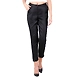 Women's Tussar Silk Trousers/Pants Black-3XL-Black -1-sm