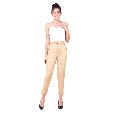 Women's Tussar Silk Trousers/Pants Gold-FF-TS-PANTGold-4XL