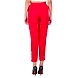 Women's Tussar Silk Trousers/Pants Red-4XL-Red -2-sm