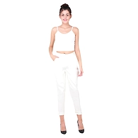Women's Tussar Silk Trousers/Pants Offwhite