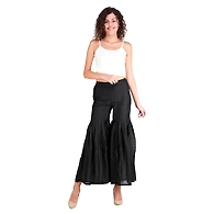 Women's Tussar Silk Flair Bottoms Black