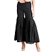 Women's Tussar Silk Flair Bottoms Black-4XL-Black -1-sm