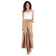 Women's Tussar Silk Flair Bottoms Gold