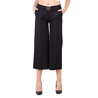 Women's  Striped Culottes Print-3-Print-3-3XL