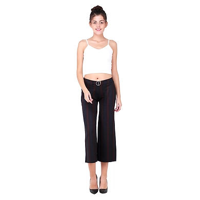 Women's  Striped Culottes Print-3-FF-STP-QLOTTPrint-3-5XL