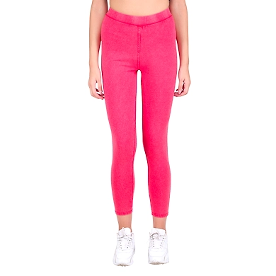 Women's Solid Treggings Red-2XL-Red -1