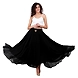 Women's Georgette Long Skirts Black-FF-GRGT-SKTBlack-3XL-sm
