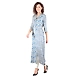 Women modal Printed Satin kurtis Indigo blue-Indigo blue-XL-2-sm
