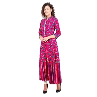 Women Printed kurti Fushia Pink-Fushia Pink-XL