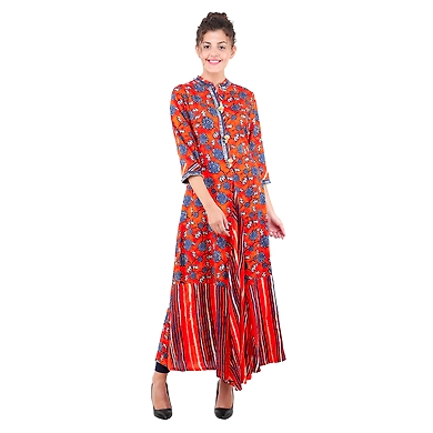 Women Printed kurti Orange-FF-K607-Orange-M