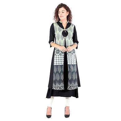 Women's festive &amp; Party wear kurti Green-FF-K684-Green-XL
