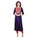 Women's Embroidered Falred Kurti Navy-FF-K413-Navy-M-sm