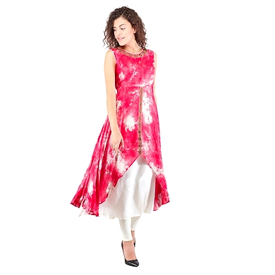 Women's Printed kurti RED-L-RED-2