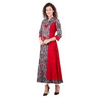 Women's Printed kurti  Rust-Rust-L
