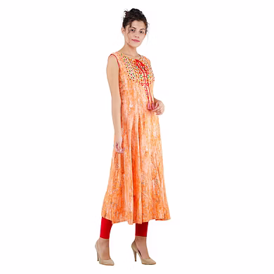 Women's Casual Embroidered Kurti Print-A-XL-Print-2