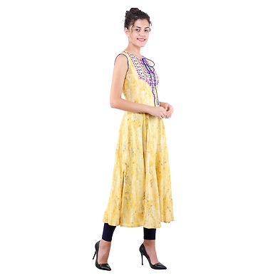 Women's Casual Embroidered Kurti Print-B-XL-Print-2