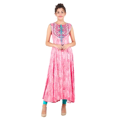 Women's Casual Embroidered Kurti Print-D-FF-K411-Print-D-L