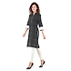 Women's Straight Printed Kurti Black-M-Black-2-sm