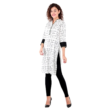 Women's Straight Printed Kurti Off-white-2XL-Off-white-1