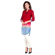 Women's Straight Printed Kurti Mehroon-Mehroon-M