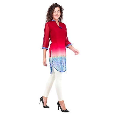 Women's Straight Printed Kurti Mehroon-Mehroon-3XL-2